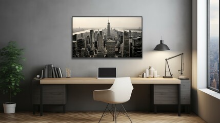 office canvas wall mockup