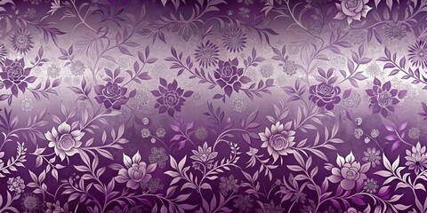 Elegant Purple Floral Pattern with Lush Botanical Elements