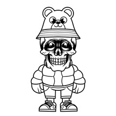Mascot character design cartoon bear outline