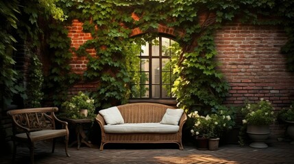 cozy ivy brick wall