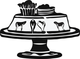 silhouette of Birthday cake