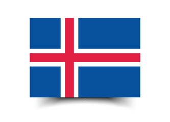 Obraz premium Iceland flag official colors and proportion digital vector illustration.