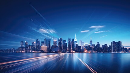 Obraz premium illuminated blurred blue