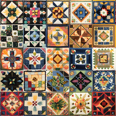 Showcase of Diverse Quilt Patterns - From Simple Squares to Complex Geometric Designs