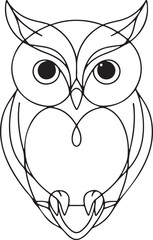 Stunning Line Drawing of Owl A Creative Artwork