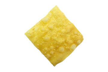 Crispy fried dumpling sheets on isolated white background.