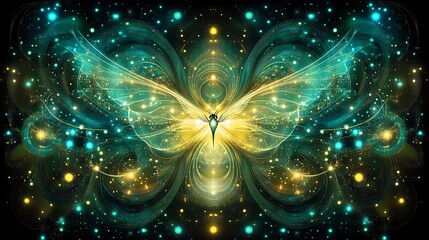 Ethereal Butterfly Symphony of Light and Sparkle Delicate Wings Adorned in Celestial Brilliance