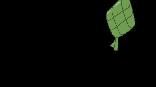 Ketupat or rice dumpling ramadhan element, eid mubarak animation