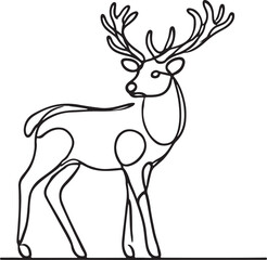 Elegant Stag Line Drawing Design