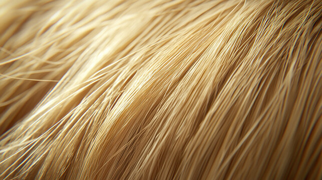 Close-up of long straight blonde hair for product dvertisement shampoo cosmetics