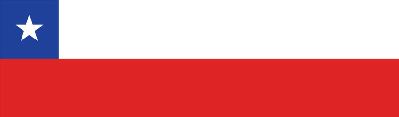 Chile flag long banner digital vector illustration