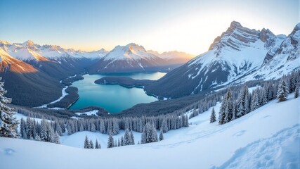 Obraz premium Sunrise over Mountain Lake