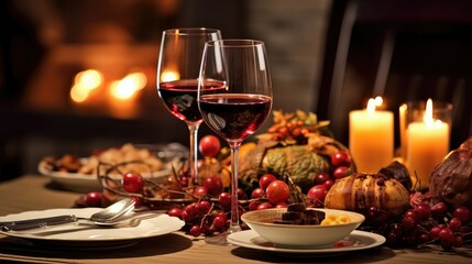 feast thanksgiving dinner wine