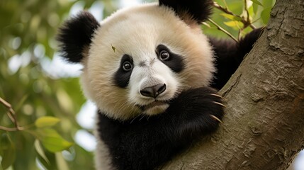 Obraz premium photo panda in tree