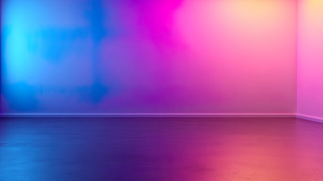 Empty room&nbsp;Abstract neon light fluorescent Neon Lights glow studio background for product presentation