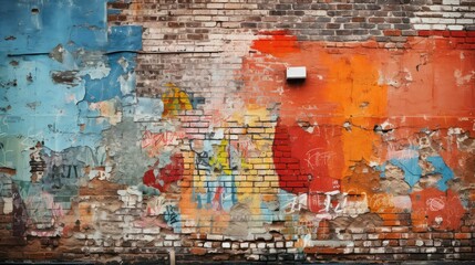 Obraz premium colorful brick wall broken