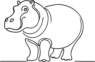 Hippopotamus Line Art Prints & Designs
