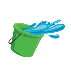 colored symbols bucket with water and splashes, hand drawn vector illustration © irina