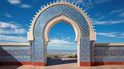 Obraz premium geometric blue arabic arch