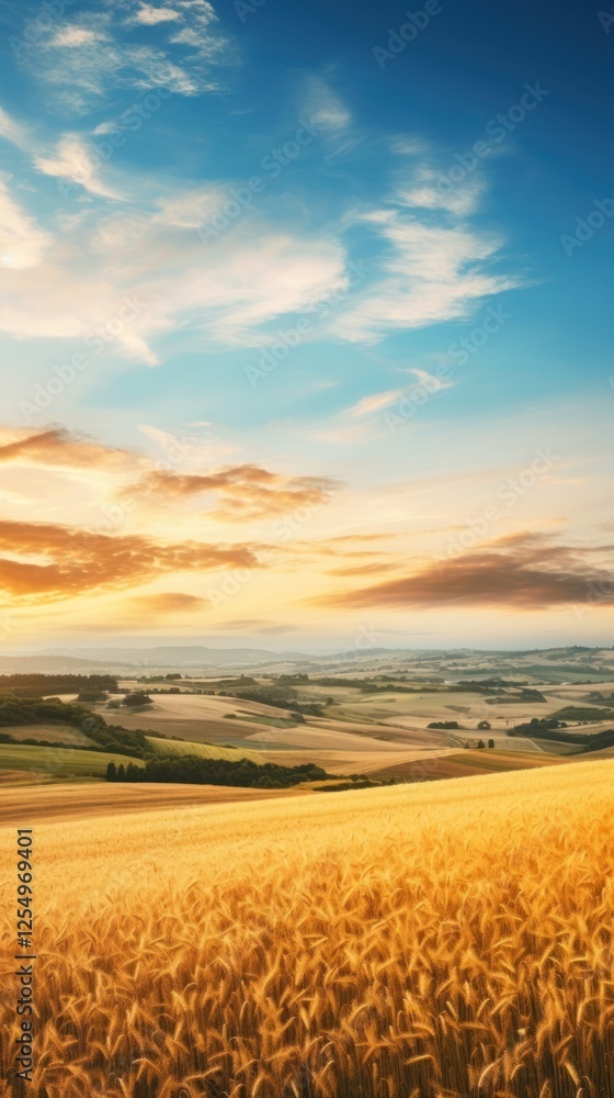 Wall mural Hill landscape wallpaper agriculture outdoors horizon.