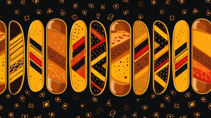 buns black and yellow shapes