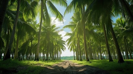 Obraz premium canopy green palm trees