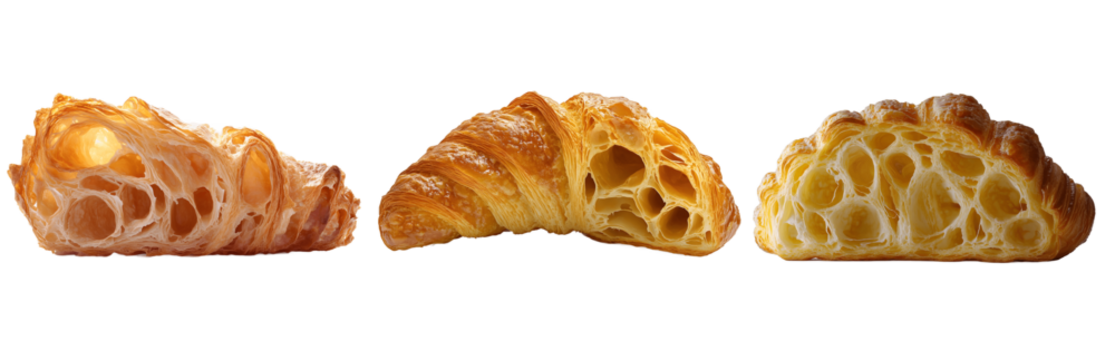 Croissant Cross Sections Transparent background