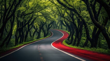 Fototapeta premium green red road