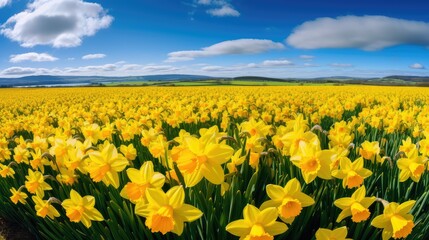 green spring flowers field
