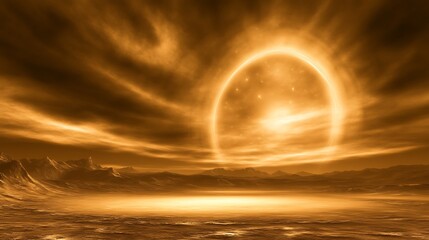 Ethereal Landscape with Celestial Portal Ajar Revealing Glimpses of the Astral Plane and Distant Stars