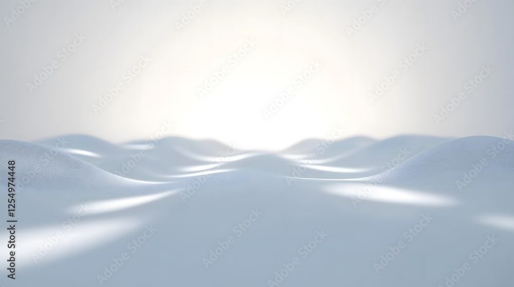 Poster soft light illuminates gentle flowing waves in a minimalist setting