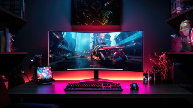 desk computer on a table