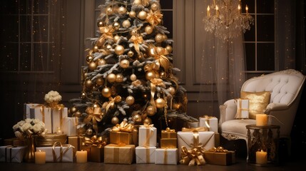 ornaments gold presents