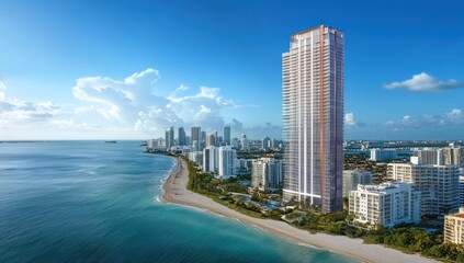 Fototapeta premium Luxury Beachfront Condo in Sunny Miami