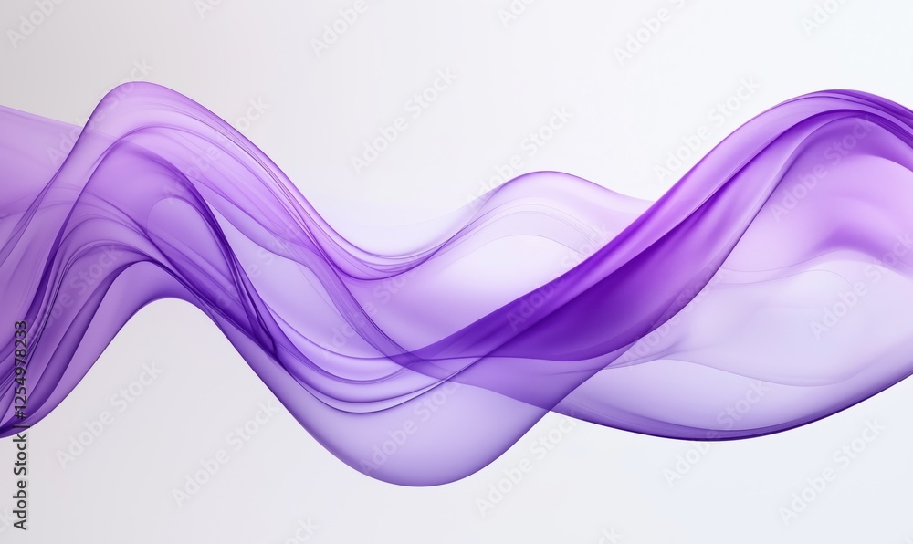 Poster purple flowing waves abstract design with smooth gradients and soft curves