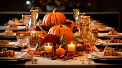 decorations thanksgiving table family