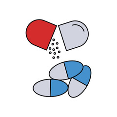 medicine lineal color line icon with white background vector stock illustration