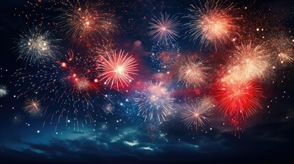 Fototapeta premium night stars red white and blue