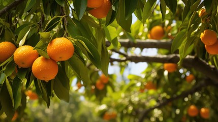 leaves orange tree branch