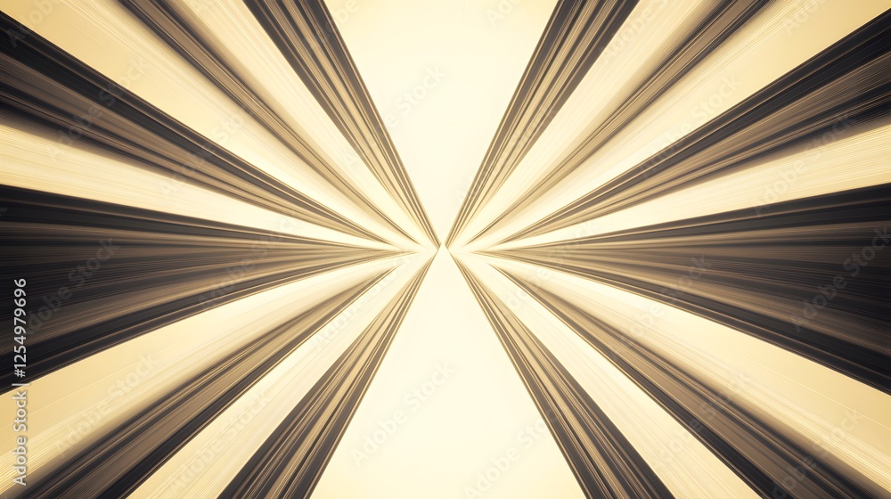 Poster Abstract symmetrical pattern with converging light and dark lines