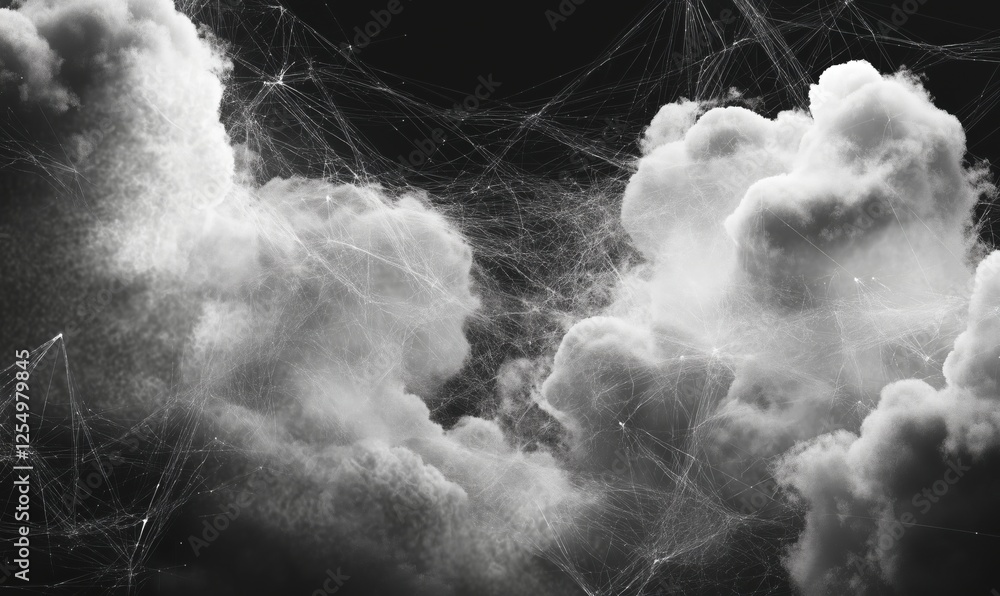 Poster abstract cloud formation with intricate network of light and texture