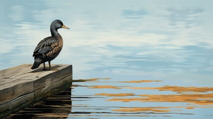 wooden american black duck