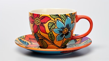 colorful coffee cup side view