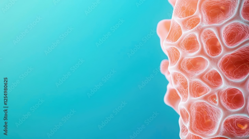 Poster marine animals microscopic idea. abstract close-up of a cellular structure with colorful background.
