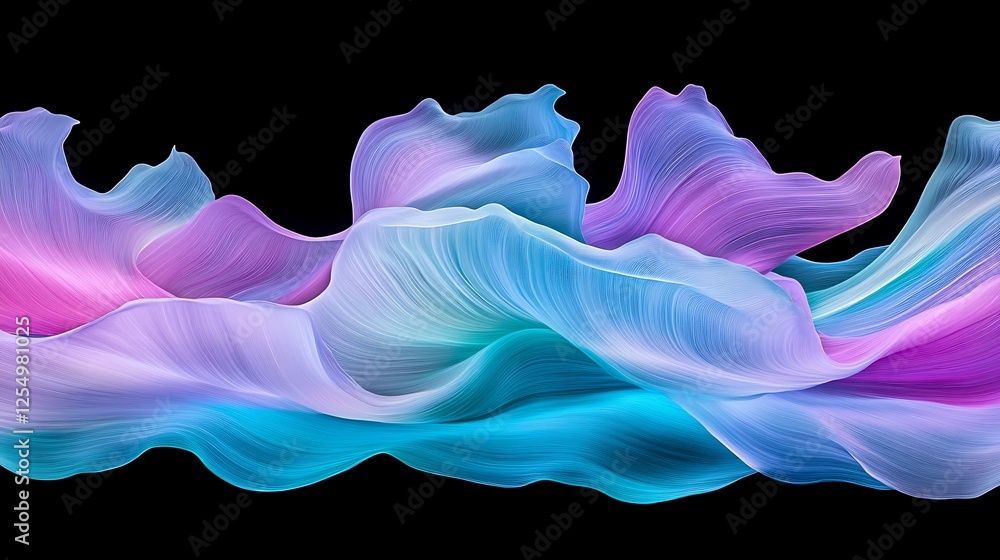 Poster ethereal swirls of color abstract waves gentle flowing gradient background digital art rendering