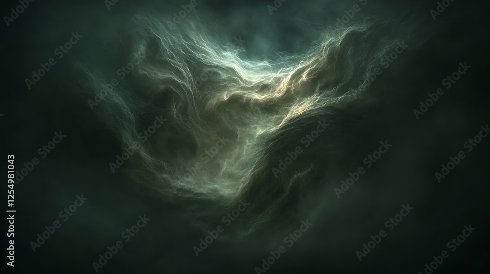 Poster ethereal swirls of nebula light in the cosmic dark creating dreamy atmospheric visuals in space