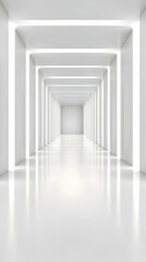 Abstract 3D White Corridor Background