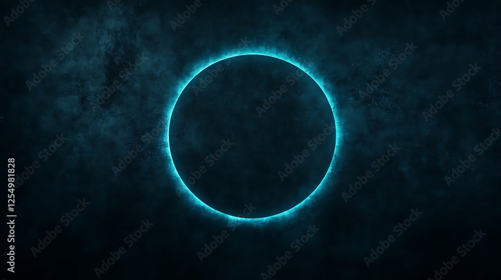 Poster ethereal void orb portal of azure haze enigmatic circle in cosmic dreamlike realm with a glow effect