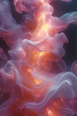 Obraz premium Ethereal swirls of light and color create a mesmerizing abstract display of fluid dynamics and energy