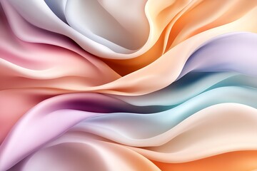 Obraz premium Colorful flowing fabric waves create a soft and elegant background design suitable for any creative project